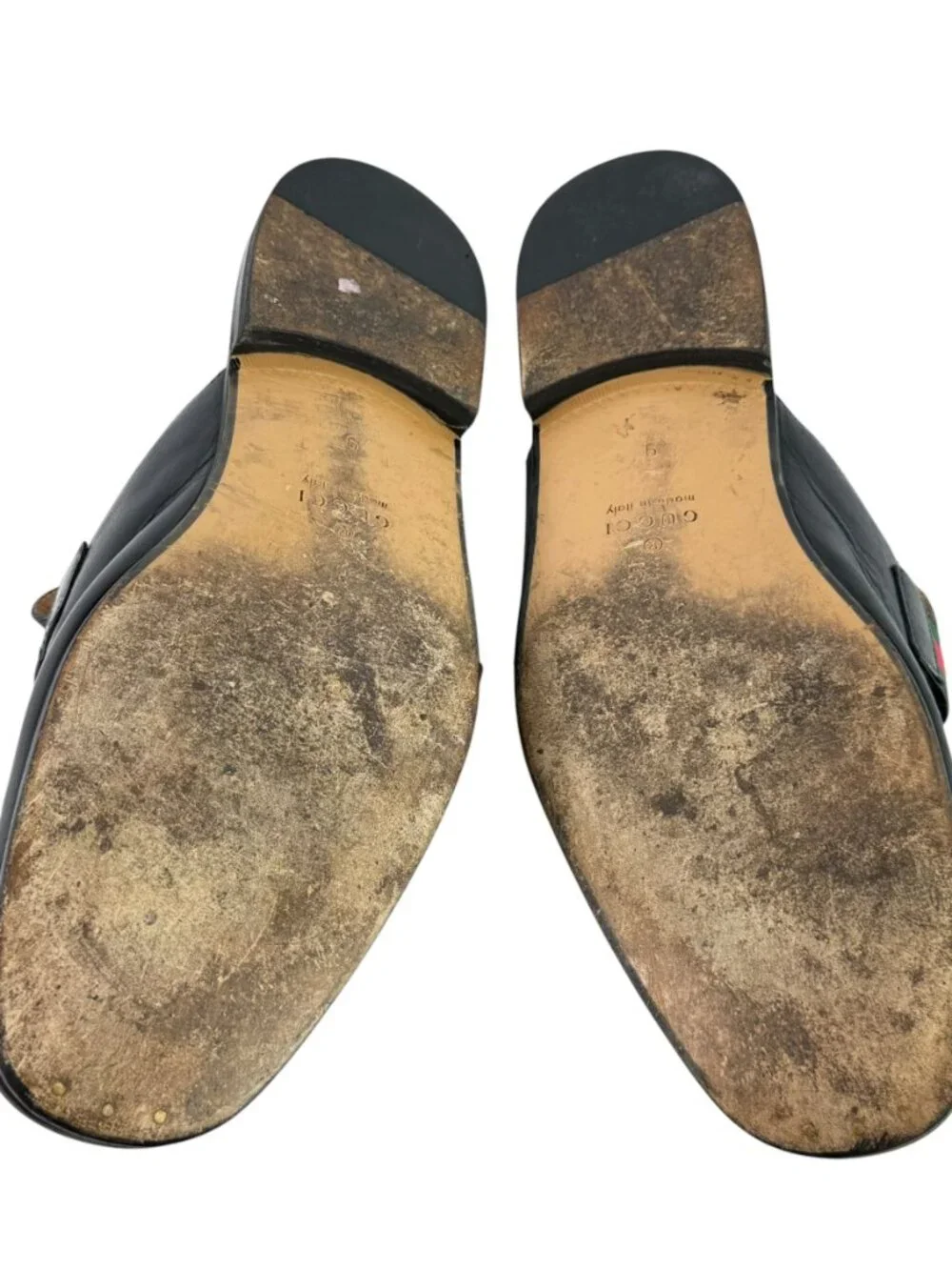 GUCCI Princetown Marmont Black Leather Men's Slides 9 - 9.5US Made in Italy